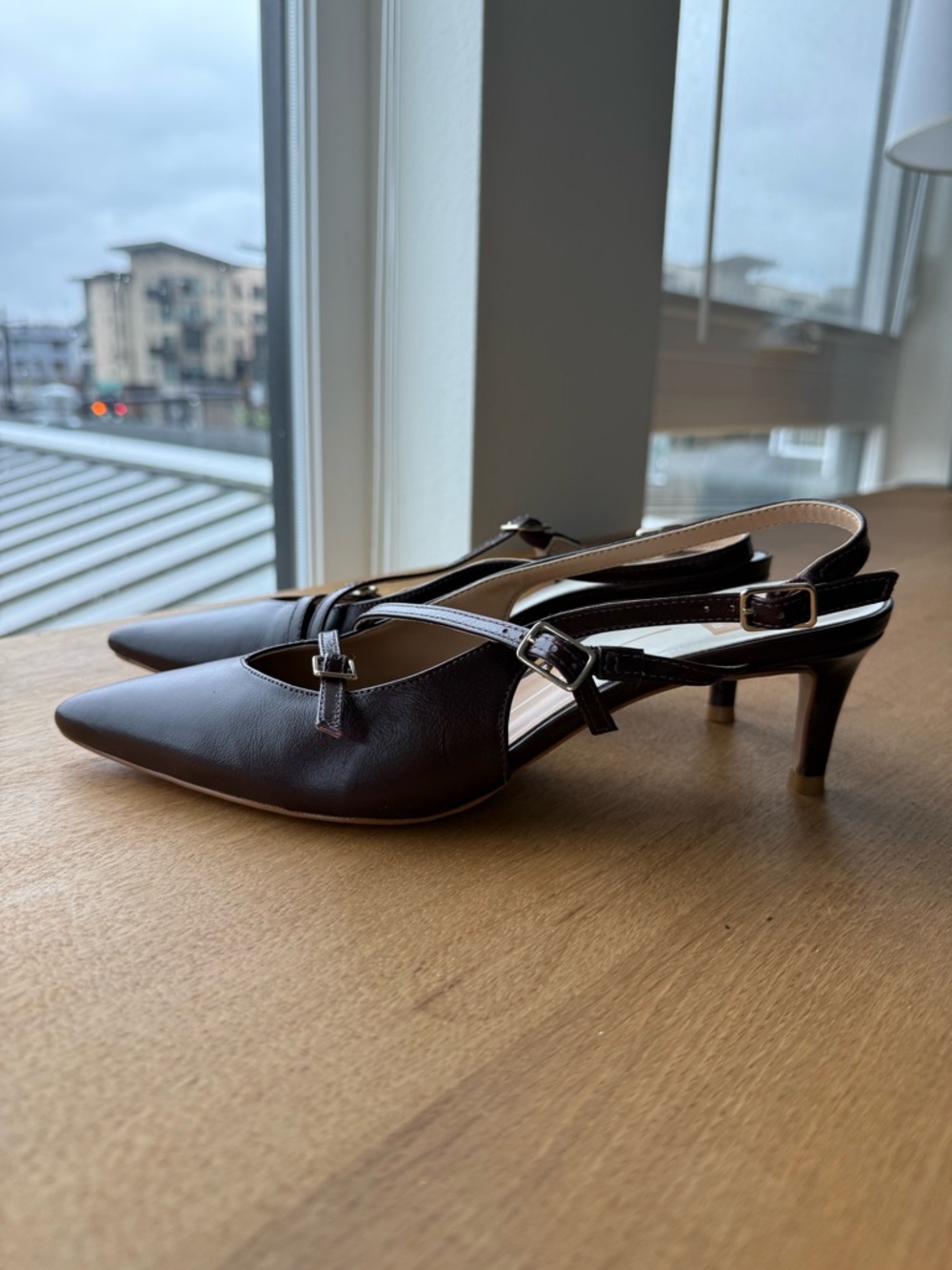 Dolce Vita PAMLA MID Slingback Heels Cranberry Patent Size 7 (NEW)